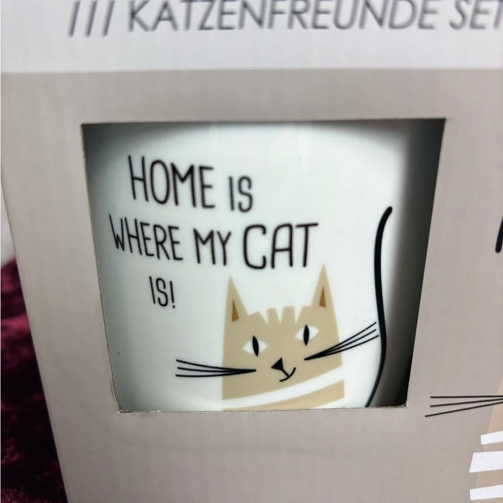 Cat Lovers Ceramic Bowl/Mug Set , NIB